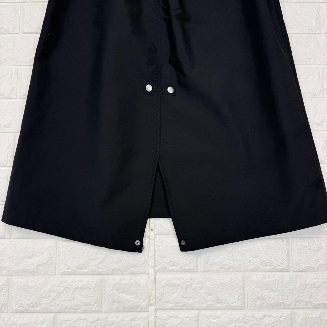 ズッカ【M】黒 ロングスカート バックスリット 微ストレッチ バックゴム 綿混み