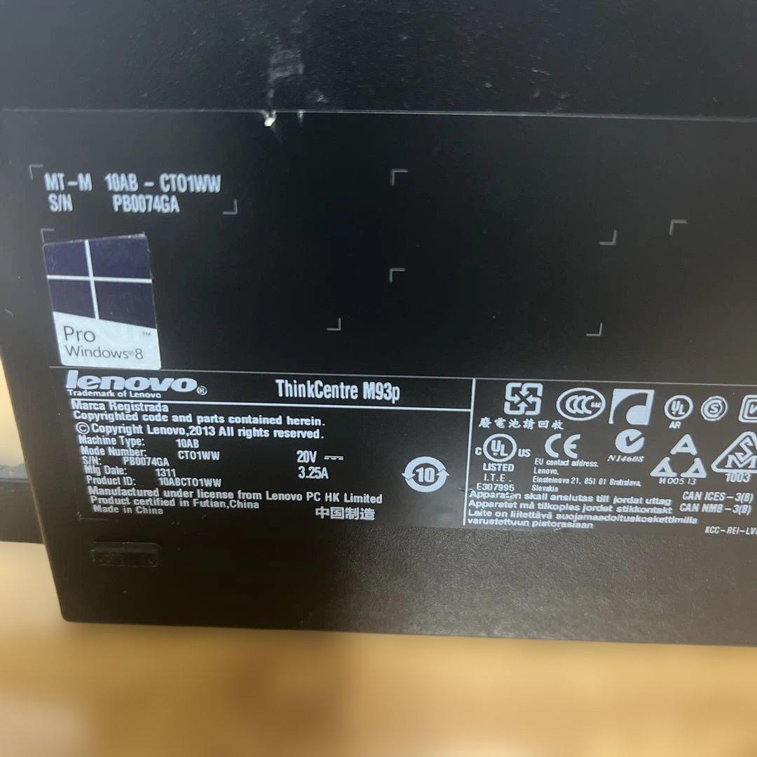 ミニPC ThinkCentreM93p pc corei7-4770cpu3.40GHz