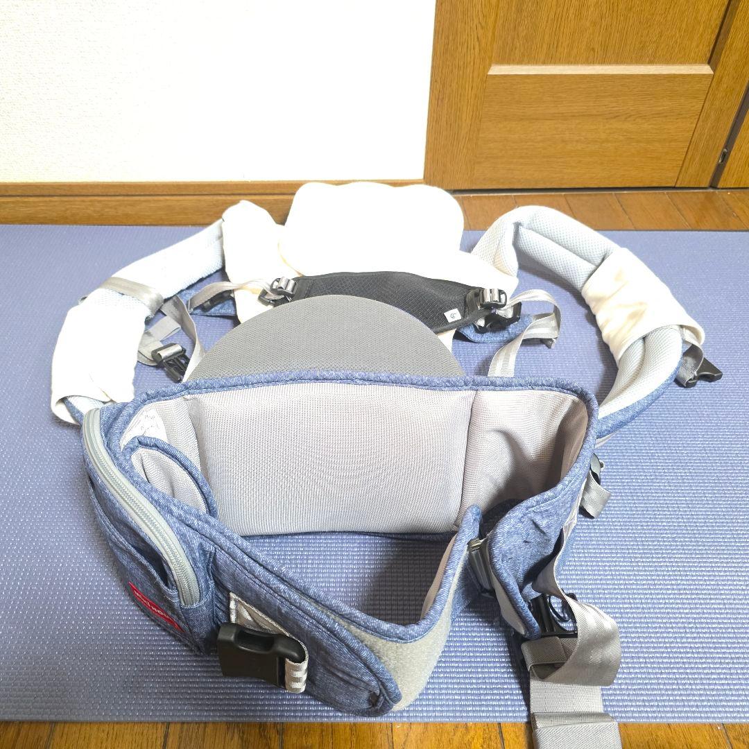459美品】ミキハウス×ポグネー ベビーキャリア　ヒップシート 抱っこ紐　コラボ
