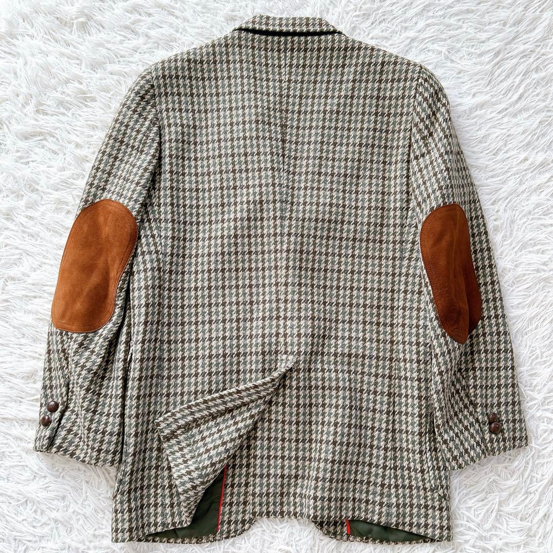 美品　ジェイプレス　テーラードジャケット　千鳥格子　エルボーパッチ