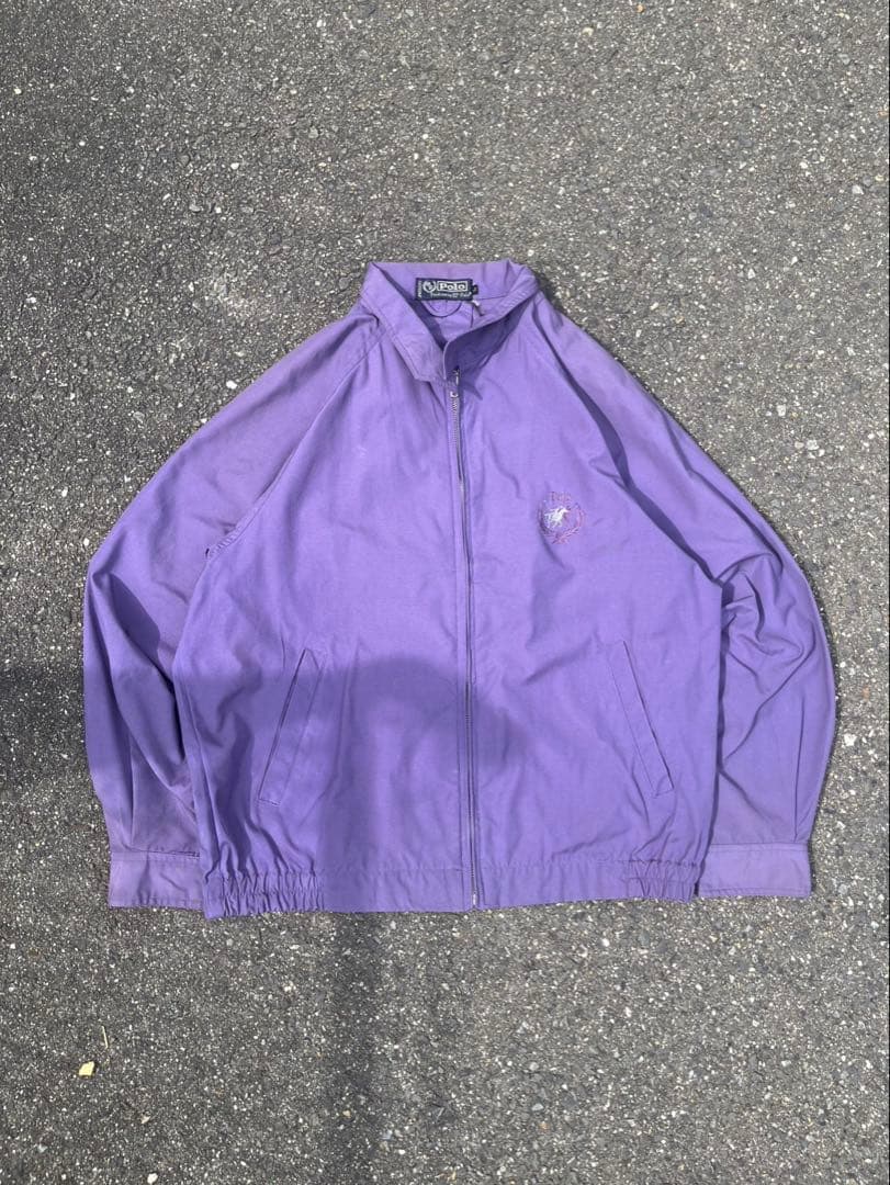 90s Ralph Lauren スウィングトップ パープル 短丈 刺繍ロゴ