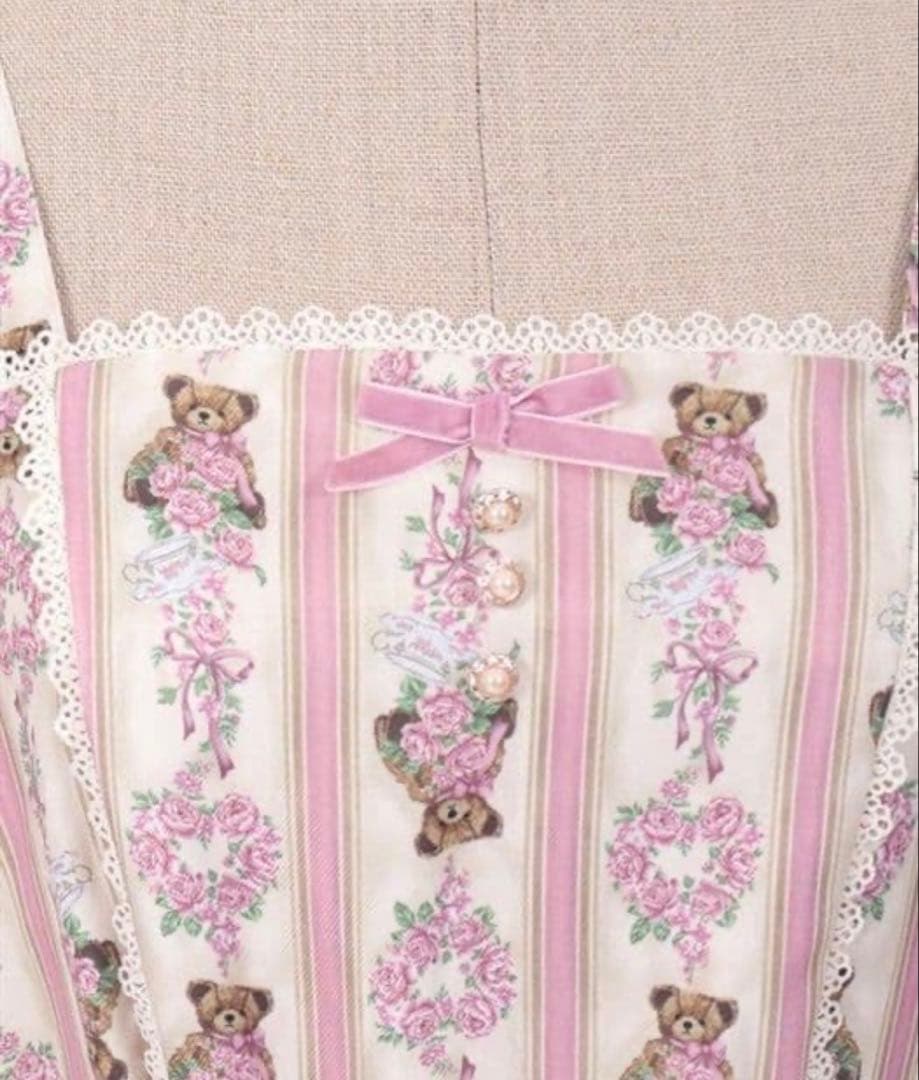 新品★アクシーズファムkawaiiロージーベア柄ジャンスカワンピースくま薔薇
