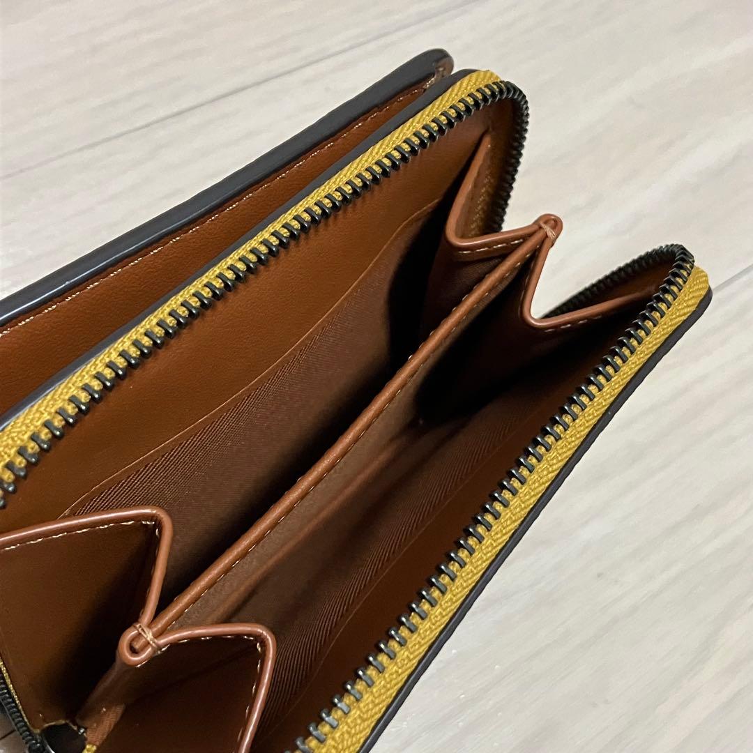 COACH ビルフォールド 財布 ウォレット ケース イエロー 二つ折り