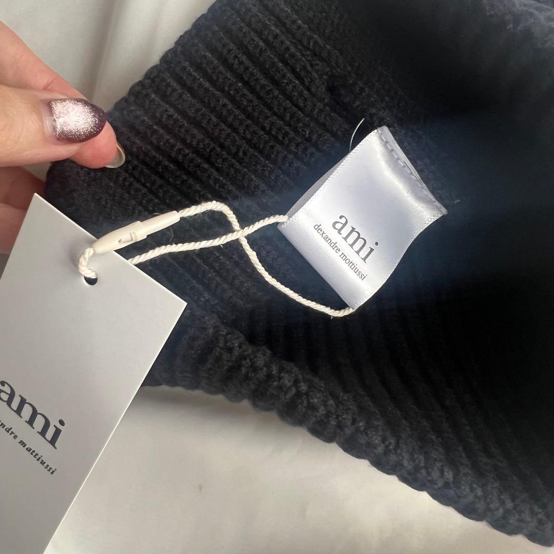 AMI PARIS アミパリス ニット帽 ブラック 黒
