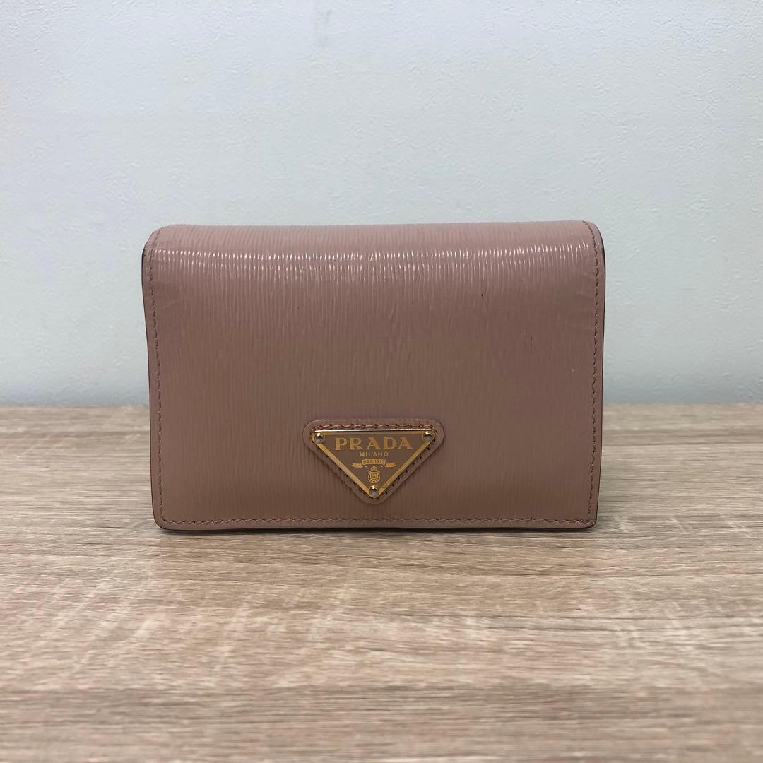 状態良好 PRADA プラダ 二つ折り財布 1MV021 レザー