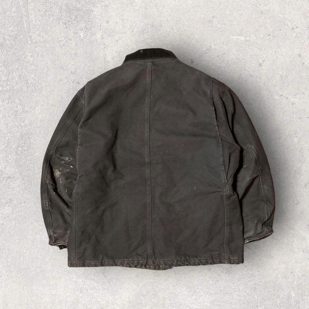 【カーハート】トラディショナルジャケット　ダークグレー　企業ロゴ　XL 人気