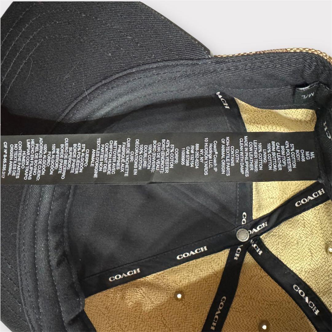 【レア新品】COACHコーチ キャップ 牛革シグネチャージャカードハット男女共用