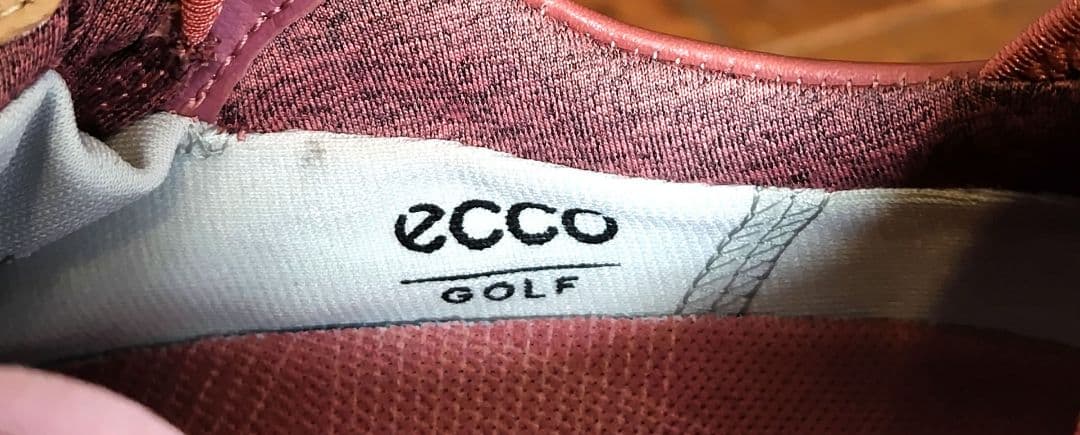 【上質:セレブメーカー】ecco エコー スパイクレス ゴルフシューズ ピンク