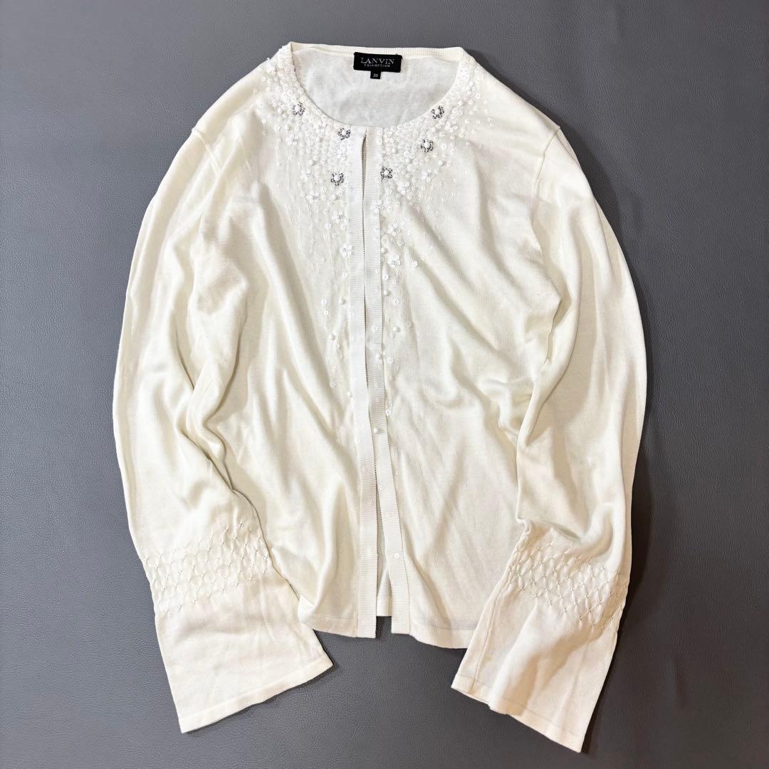 LANVIN COLLECTION✨ビジューカーディガンアンサンブル　春　M