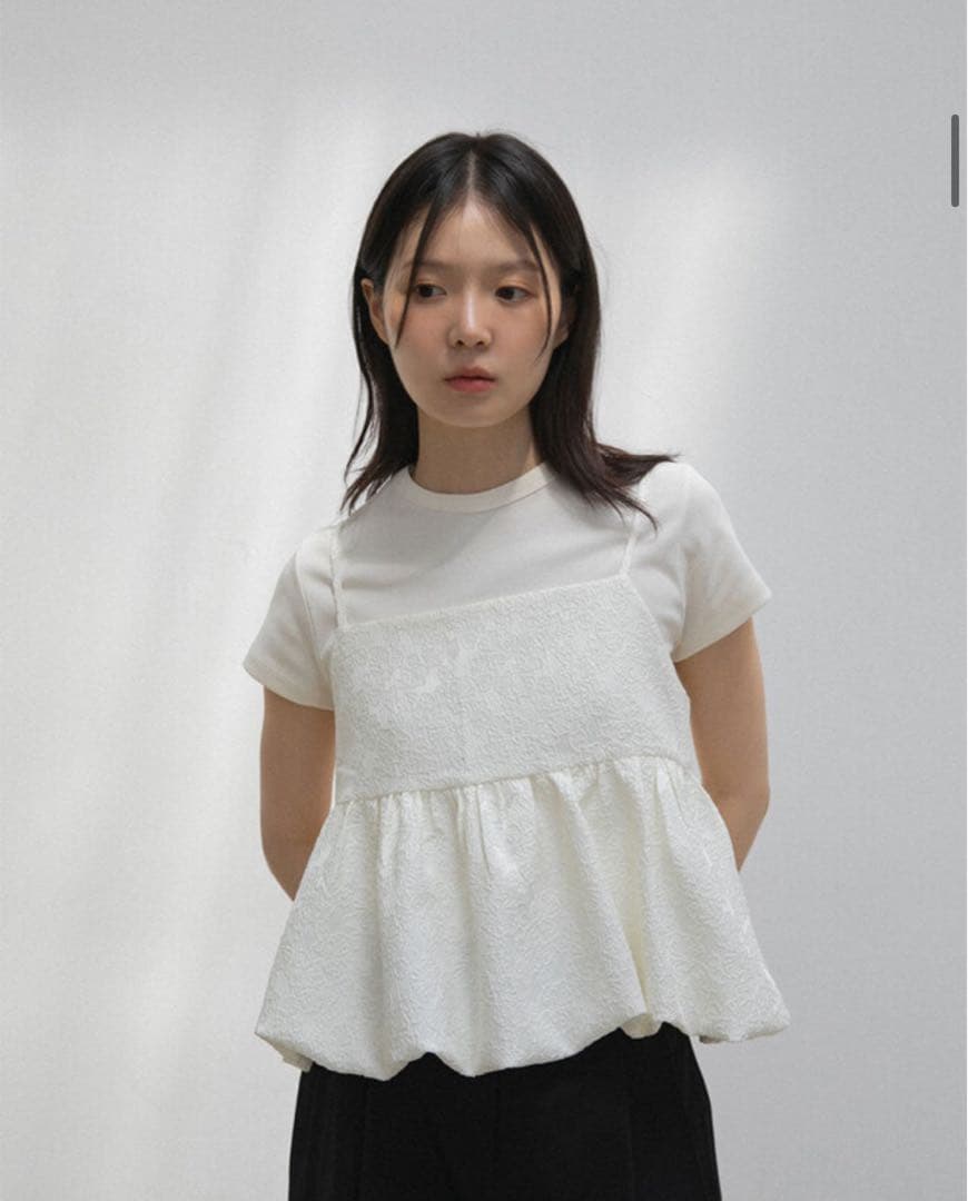 トップス OHOTORO Pattern Balloon Bustier