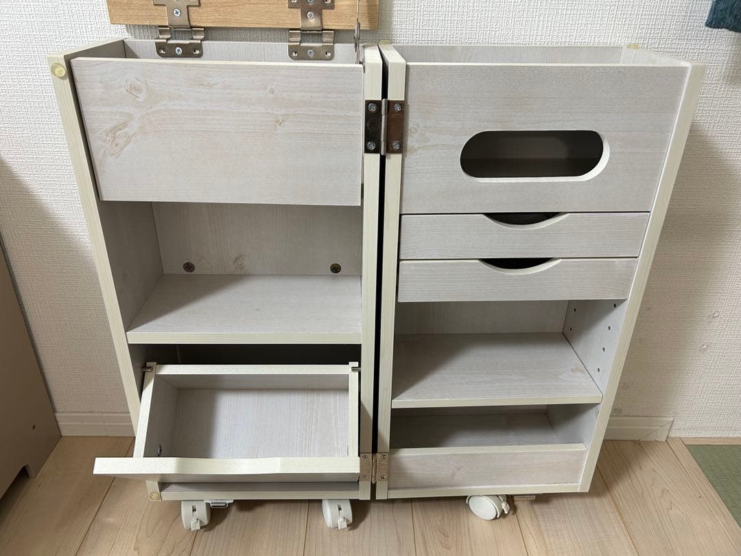 ドレッサー コスメワゴン キャスター付 化粧台 収納 鏡台 引出し 化粧品 収納