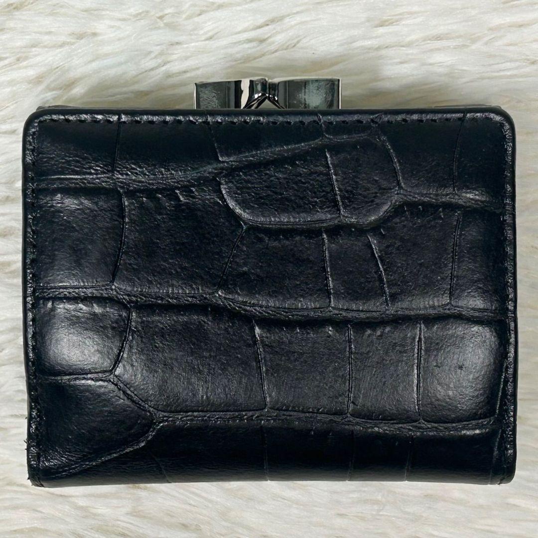 箱付き✨ ヴィヴィアンウエストウッド クロコ型押し 3つ折り財布 がま口 レザー