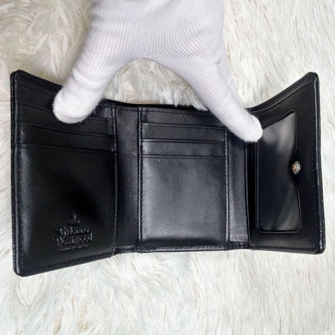 箱付き✨ ヴィヴィアンウエストウッド クロコ型押し 3つ折り財布 がま口 レザー