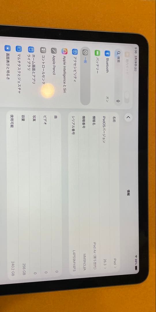 iPad Air 第5世代 256GB 10.9インチ ブルー本体
