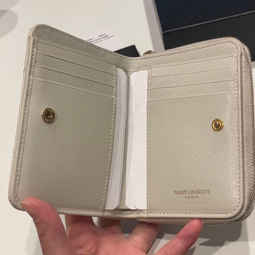 SAINT LAURENT イヴサンローラン 二つ折り財布 ホワイト