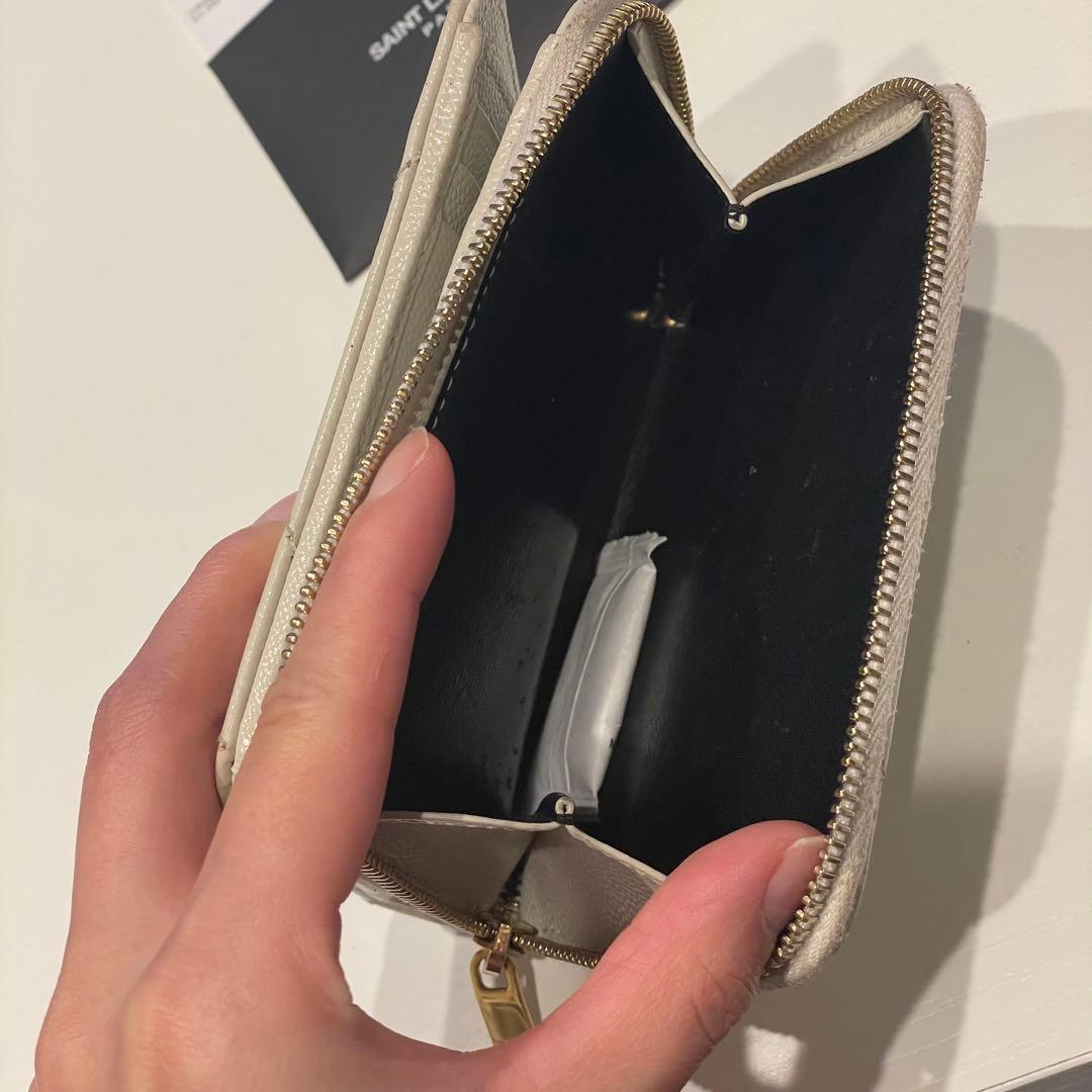 SAINT LAURENT イヴサンローラン 二つ折り財布 ホワイト