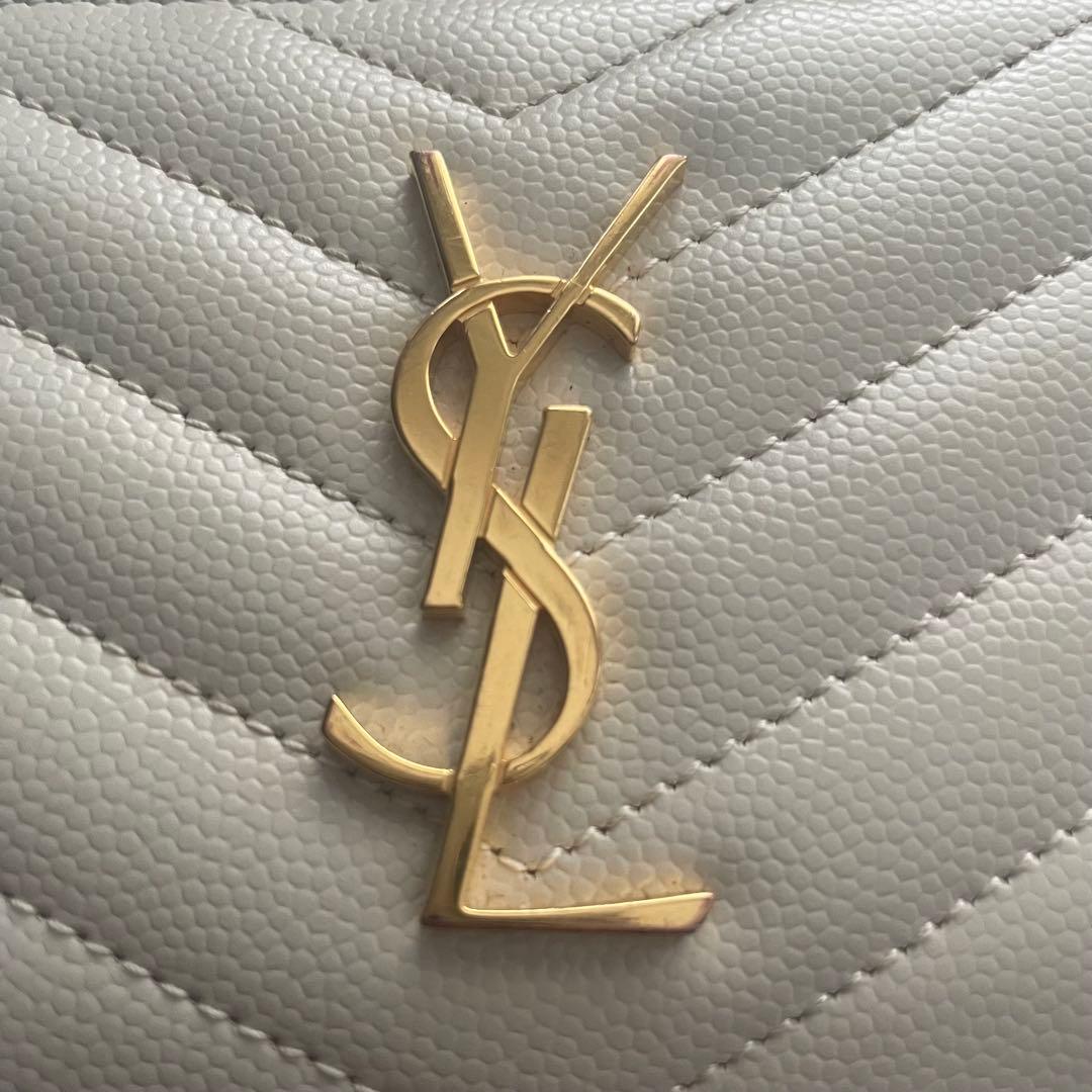 SAINT LAURENT イヴサンローラン 二つ折り財布 ホワイト