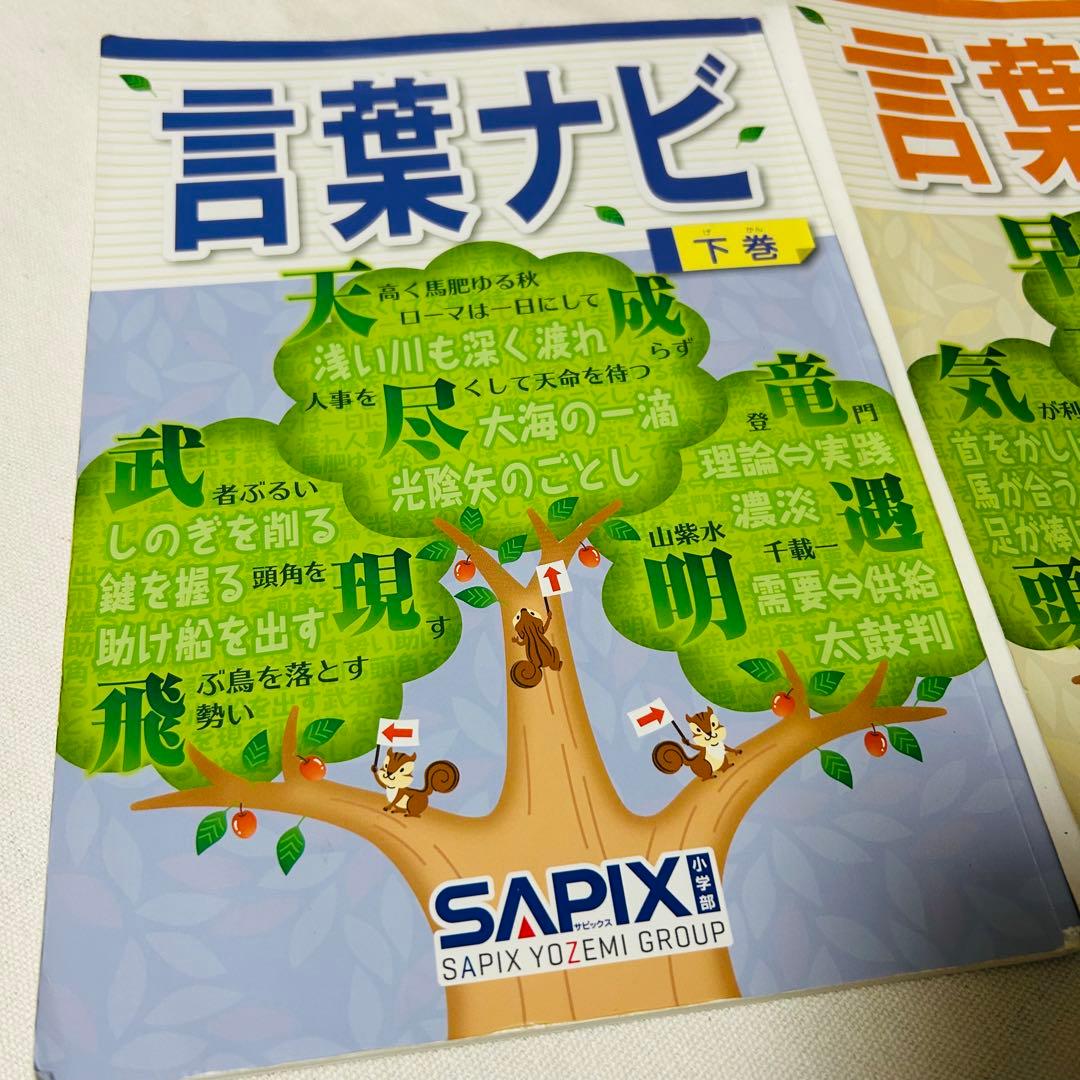 19-21 未記入　SAPIX サピックス　言葉ナビ　上巻　下巻　重要教材