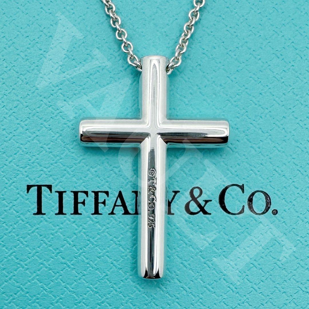 TIFFANY&Co. 極美品 ダイヤモンド クロス ネックレス Ag925