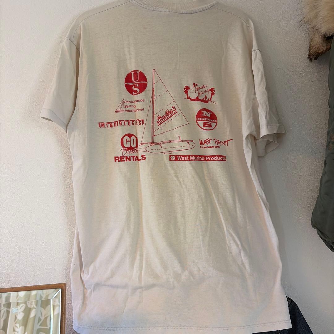 80s USA製　ホワイトTシャツ　企業プロジェクトT