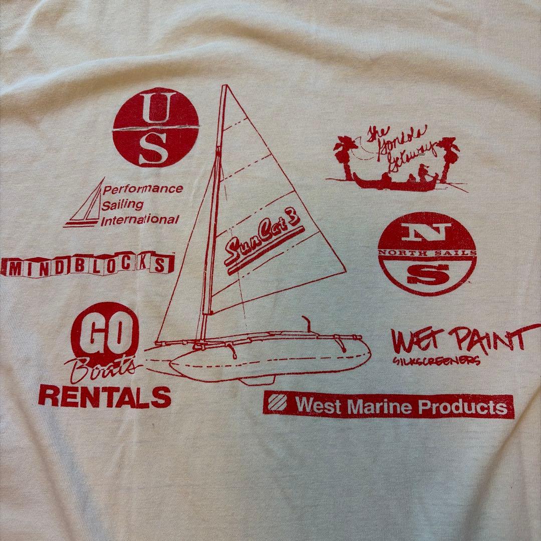 80s USA製　ホワイトTシャツ　企業プロジェクトT