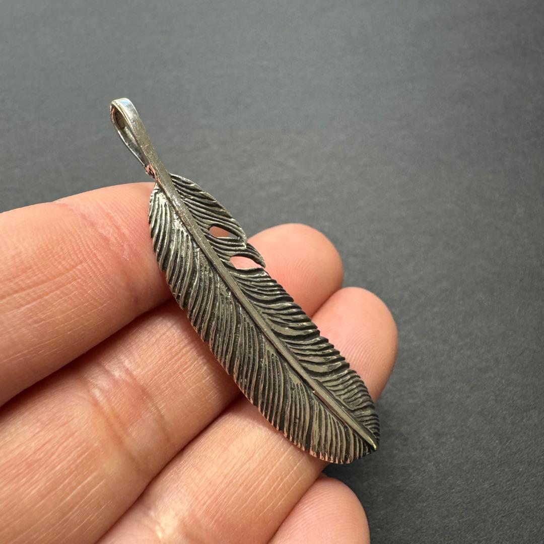 【58㎜ silver925】プレーンフェザー ペンダントトップ