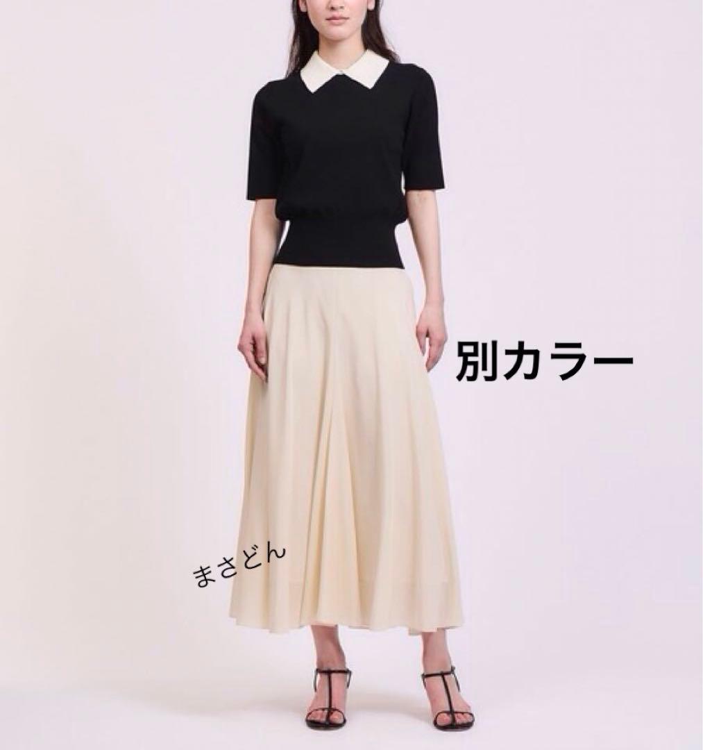 ESTNATION ラベンダー（美品）定価4.4万シルク100％フレアスカート