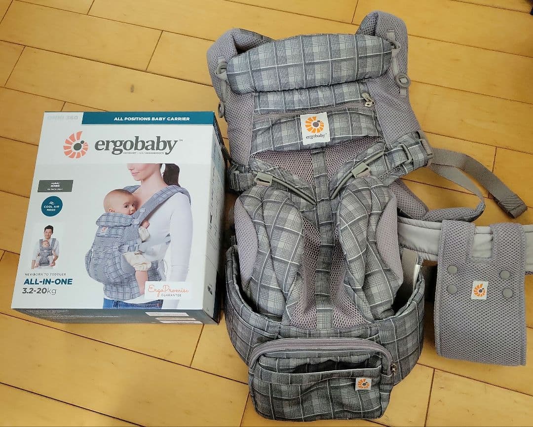 R様♡専用ergobaby 抱っこ 前抱っこ おんぶ グレーチェック おまけ付き