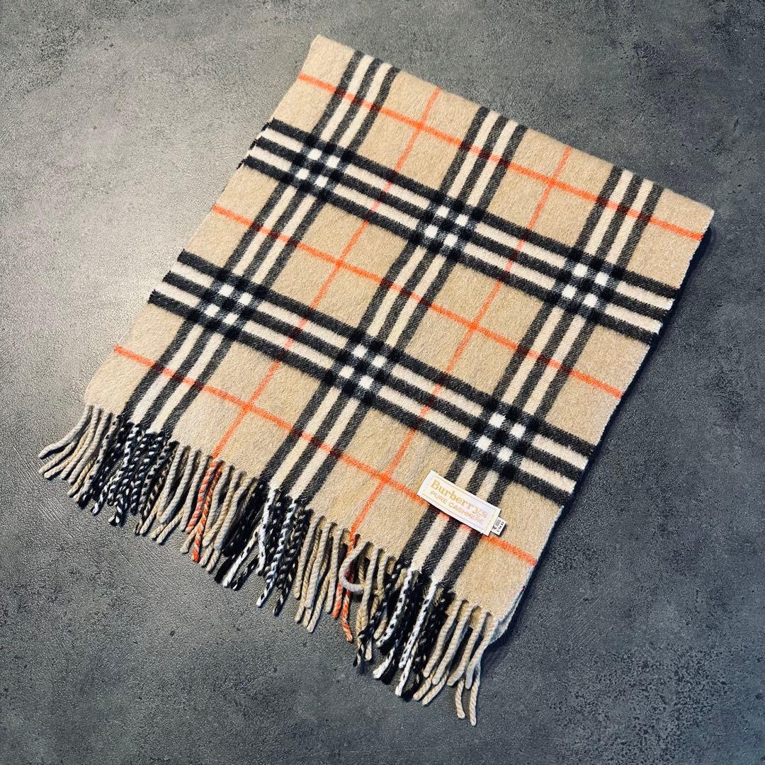 BURBERRY ノバチェック カシミヤ100% マフラー ベージュ　②