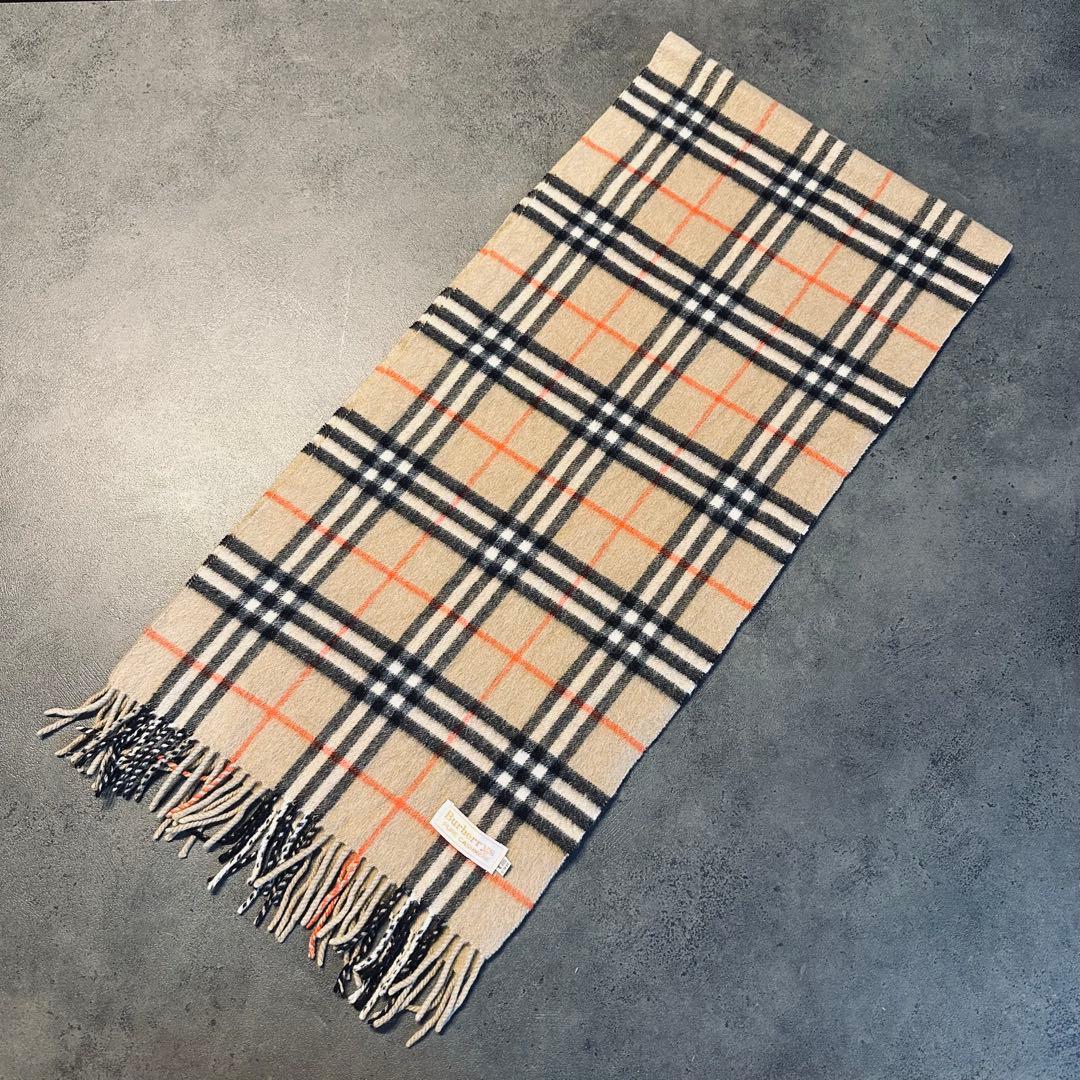 BURBERRY ノバチェック カシミヤ100% マフラー ベージュ　②