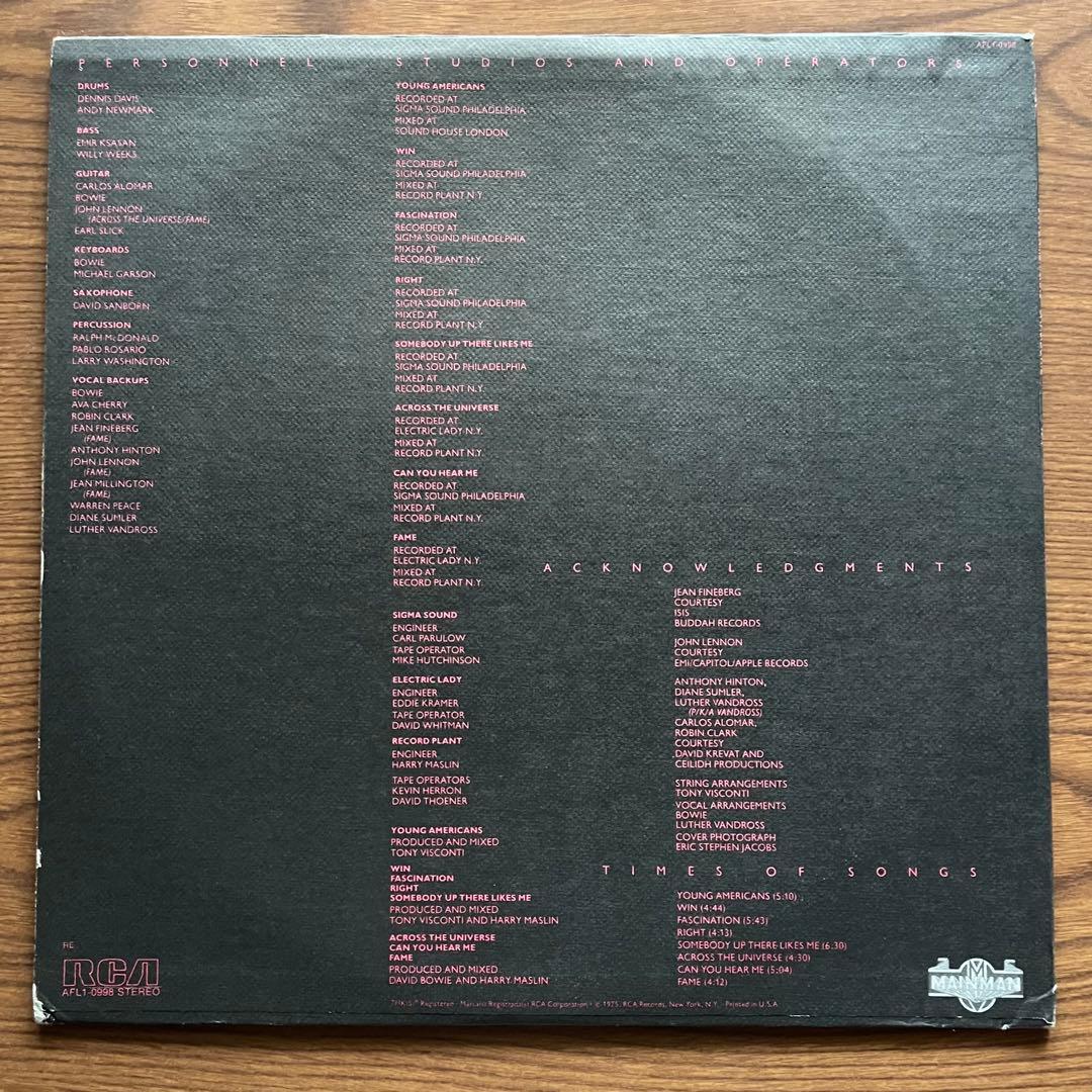デヴィッド・ボウイ　Young Americans MAINMAN RCA