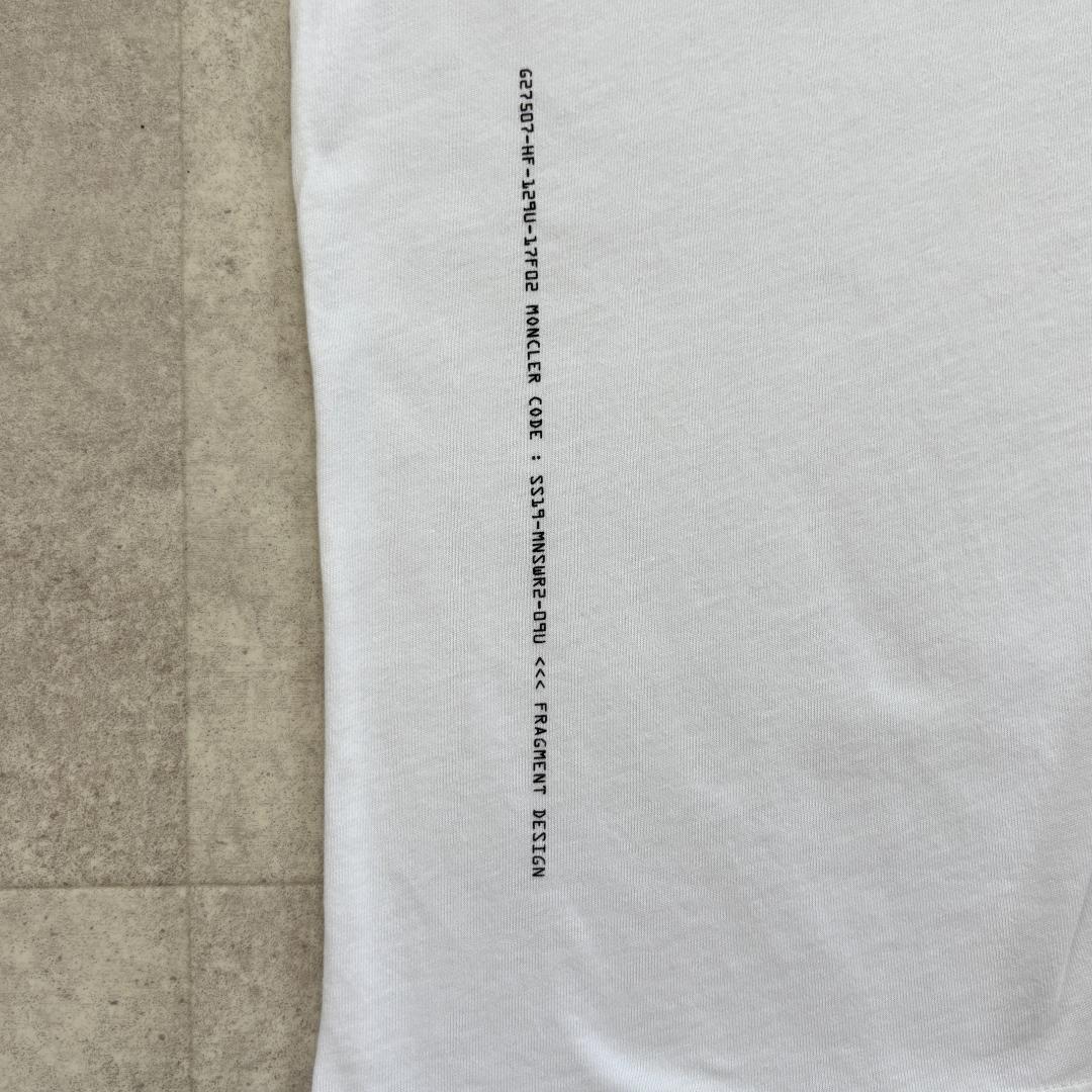 【QR確認済】モンクレール×フラグメントコラボ/Tシャツ/センターロゴ/白/L