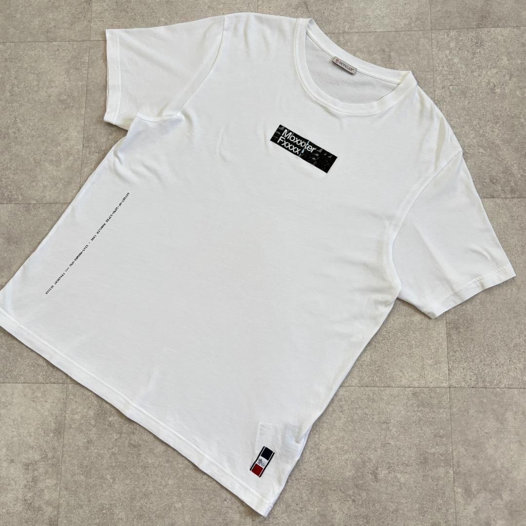 【QR確認済】モンクレール×フラグメントコラボ/Tシャツ/センターロゴ/白/L