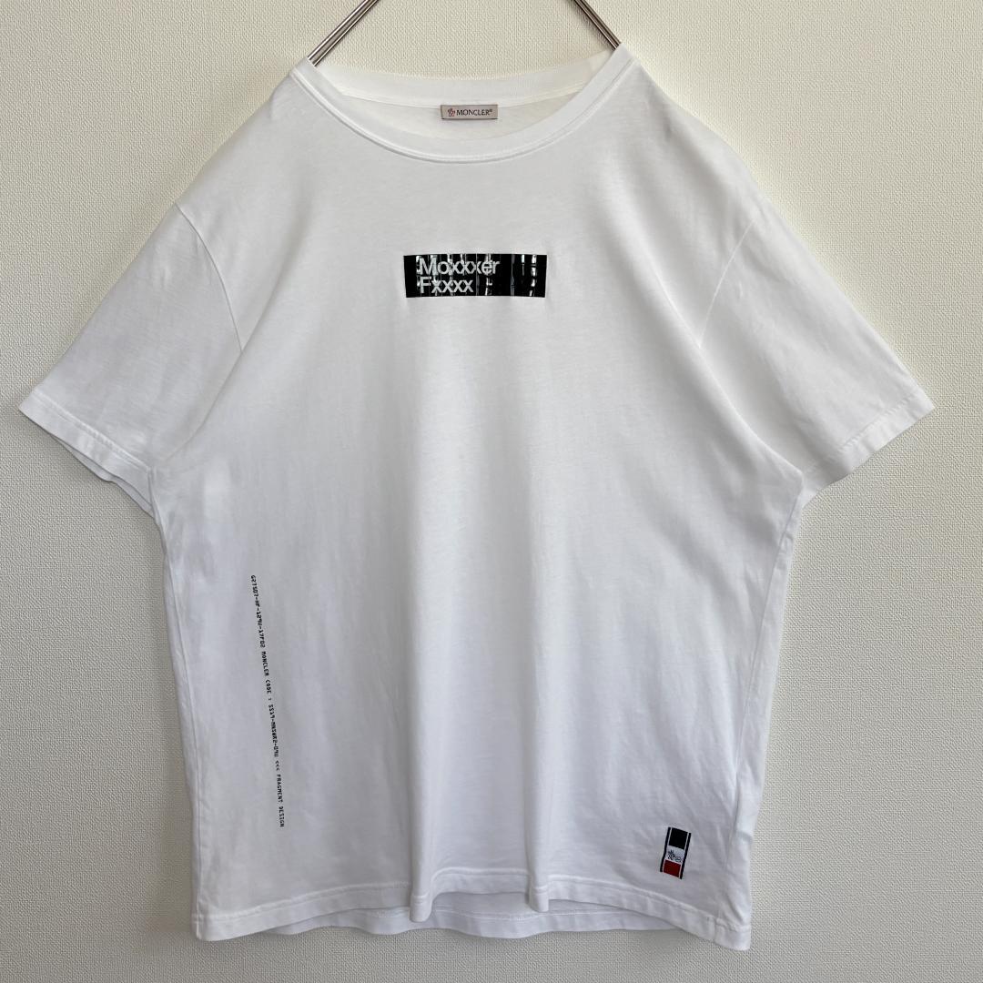 【QR確認済】モンクレール×フラグメントコラボ/Tシャツ/センターロゴ/白/L