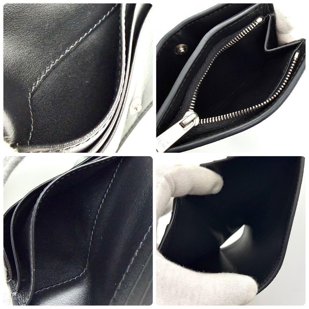 【現行品】セリーヌ CELINE トリオンフ エンボス 二つ折り財布 黒