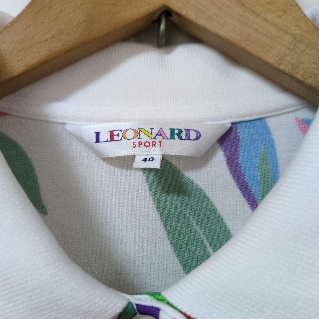 LEONARD SPORT 花柄ポロシャツ サイズ40 半袖