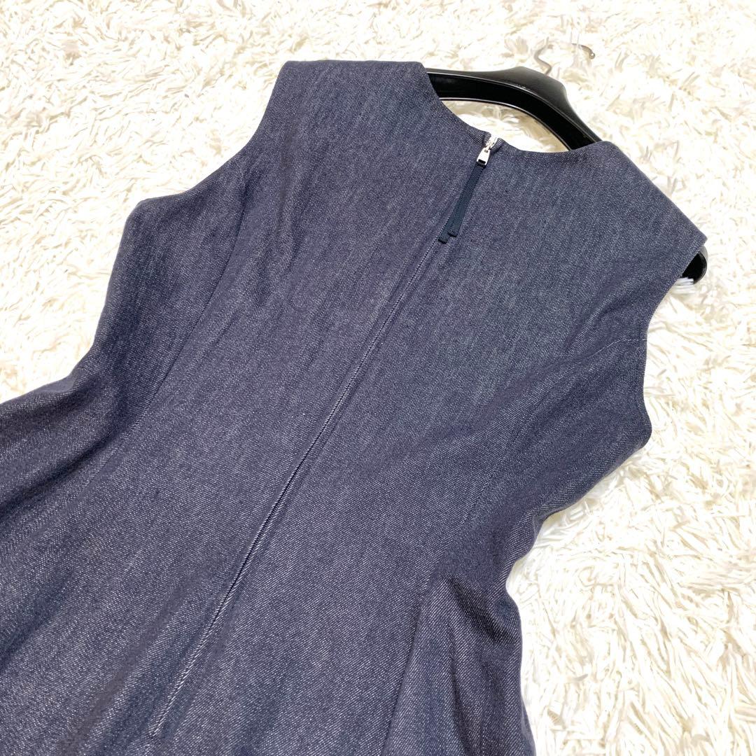 美品✨希少サイズ フォクシー FOXEY 梯子レース フレア デニム ワンピース