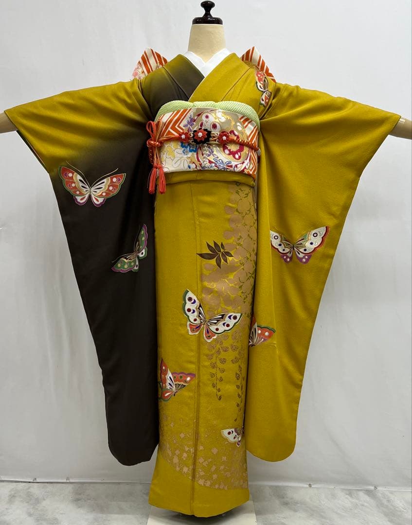 振り袖　フルセット　別誂長襦袢　金彩加工　刺繍入　落款　ガード加工　寛斎　713