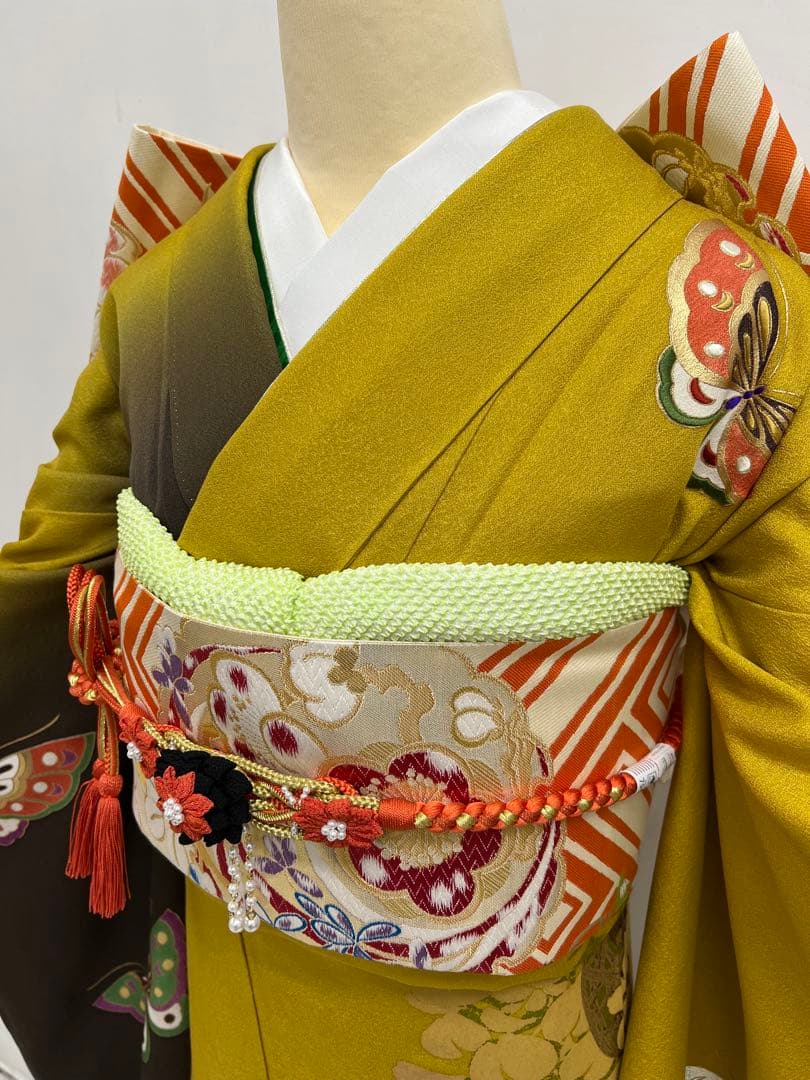 振り袖　フルセット　別誂長襦袢　金彩加工　刺繍入　落款　ガード加工　寛斎　713