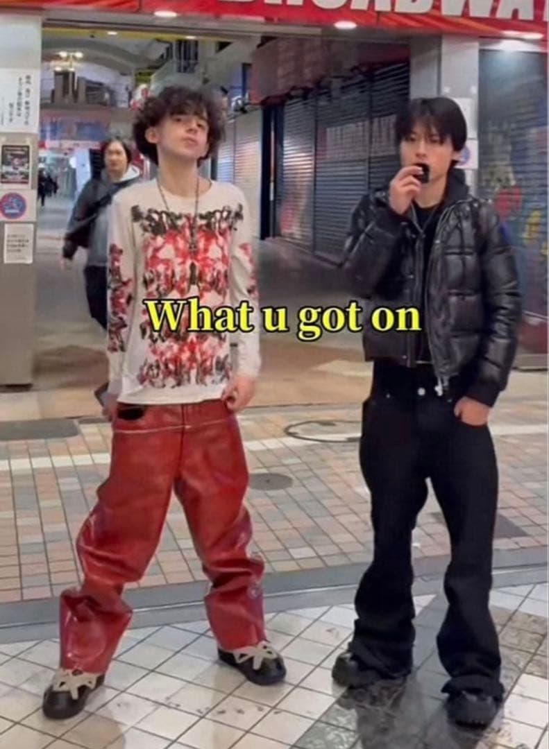goar.archive クロコ レザーパンツ レッド