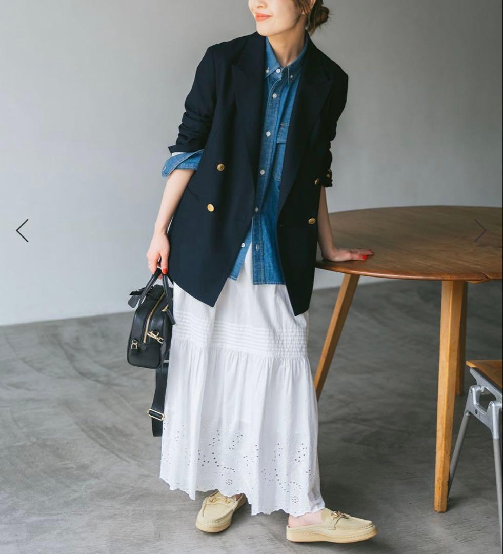 spick&span エンブロイダリーレーススカート 38サイズ白