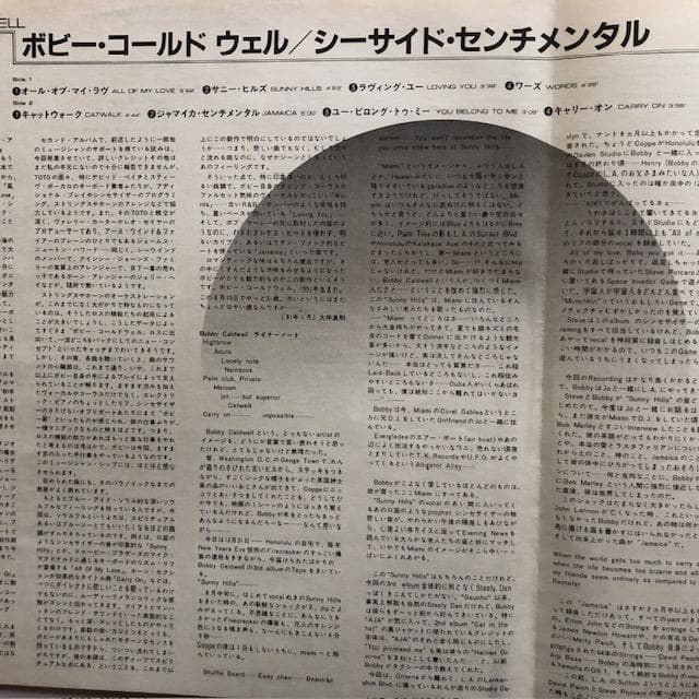 LP ボビー・コールドウェル キャリー・オン 20MM 9037 / y118