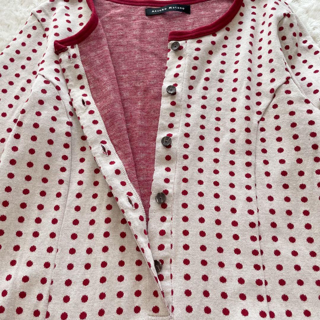 美品　Atsuko Matano ポルカドット　猫　ワンピース　ワコール　綿