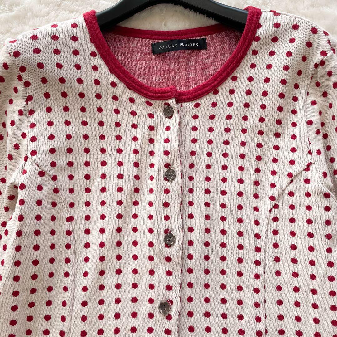 美品　Atsuko Matano ポルカドット　猫　ワンピース　ワコール　綿