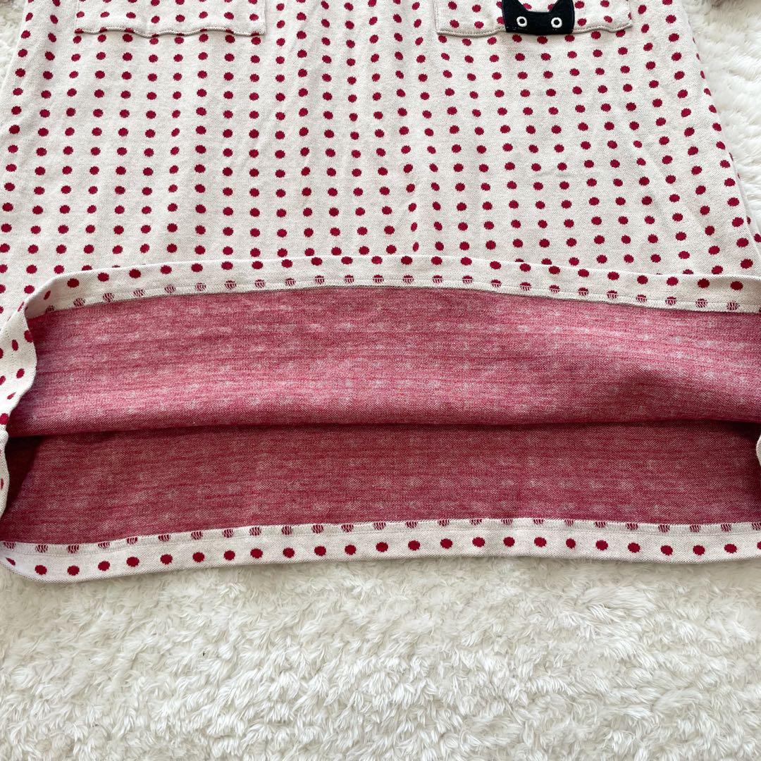 美品　Atsuko Matano ポルカドット　猫　ワンピース　ワコール　綿