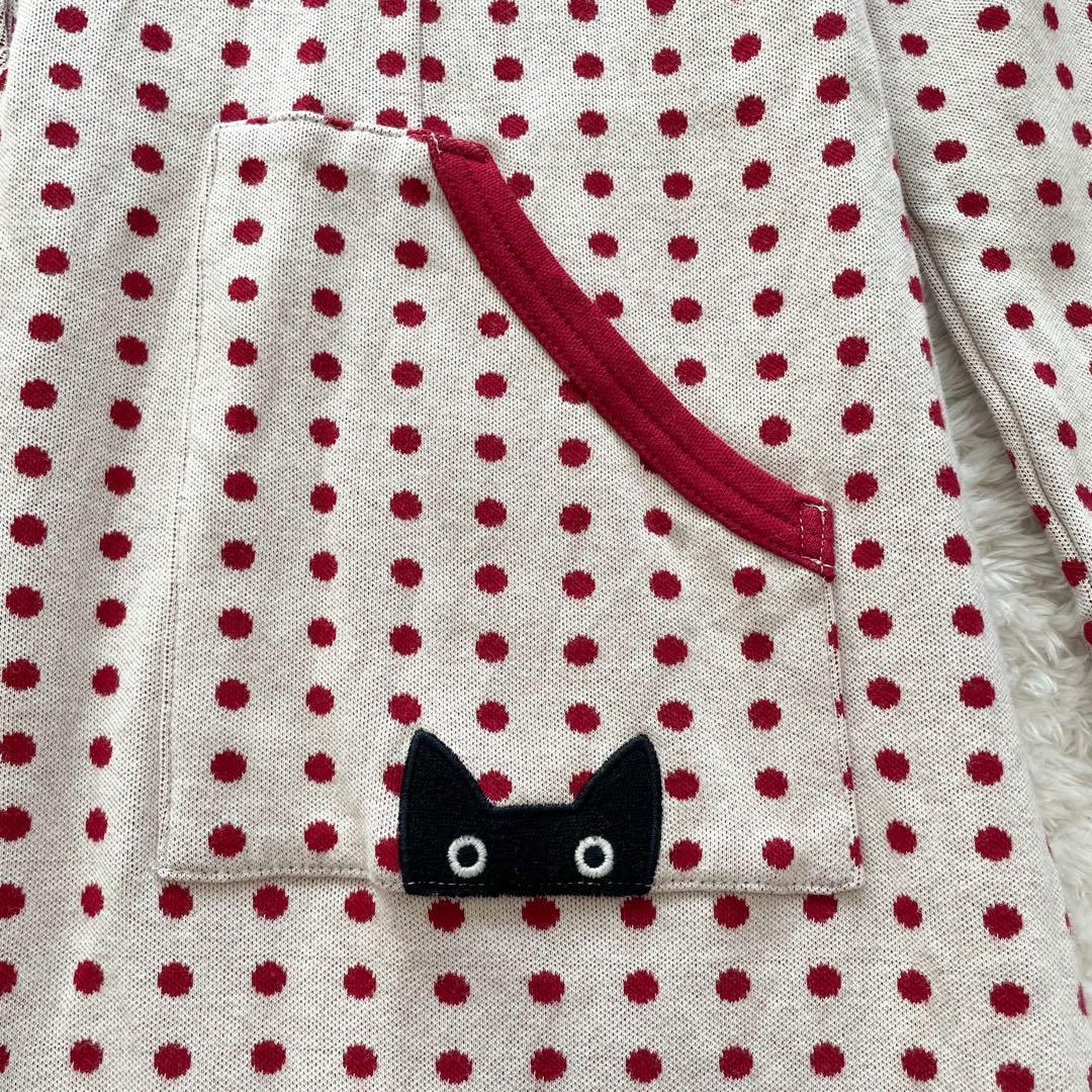 美品　Atsuko Matano ポルカドット　猫　ワンピース　ワコール　綿