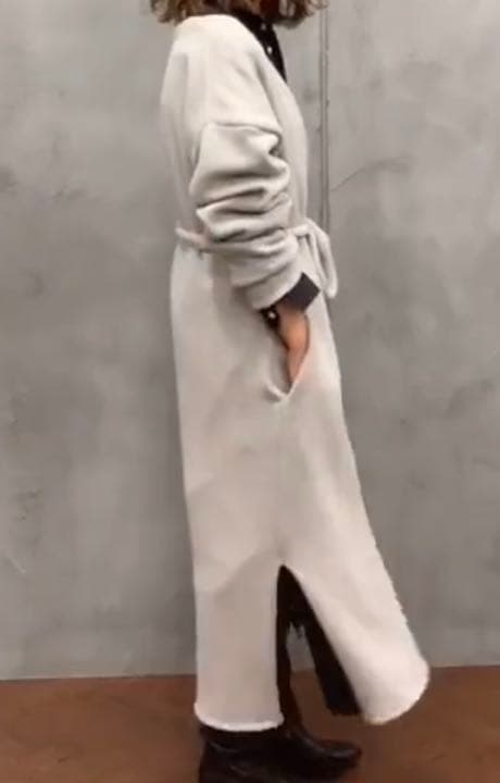 etre tokyo コットンサイドスリットロングガウンGREY