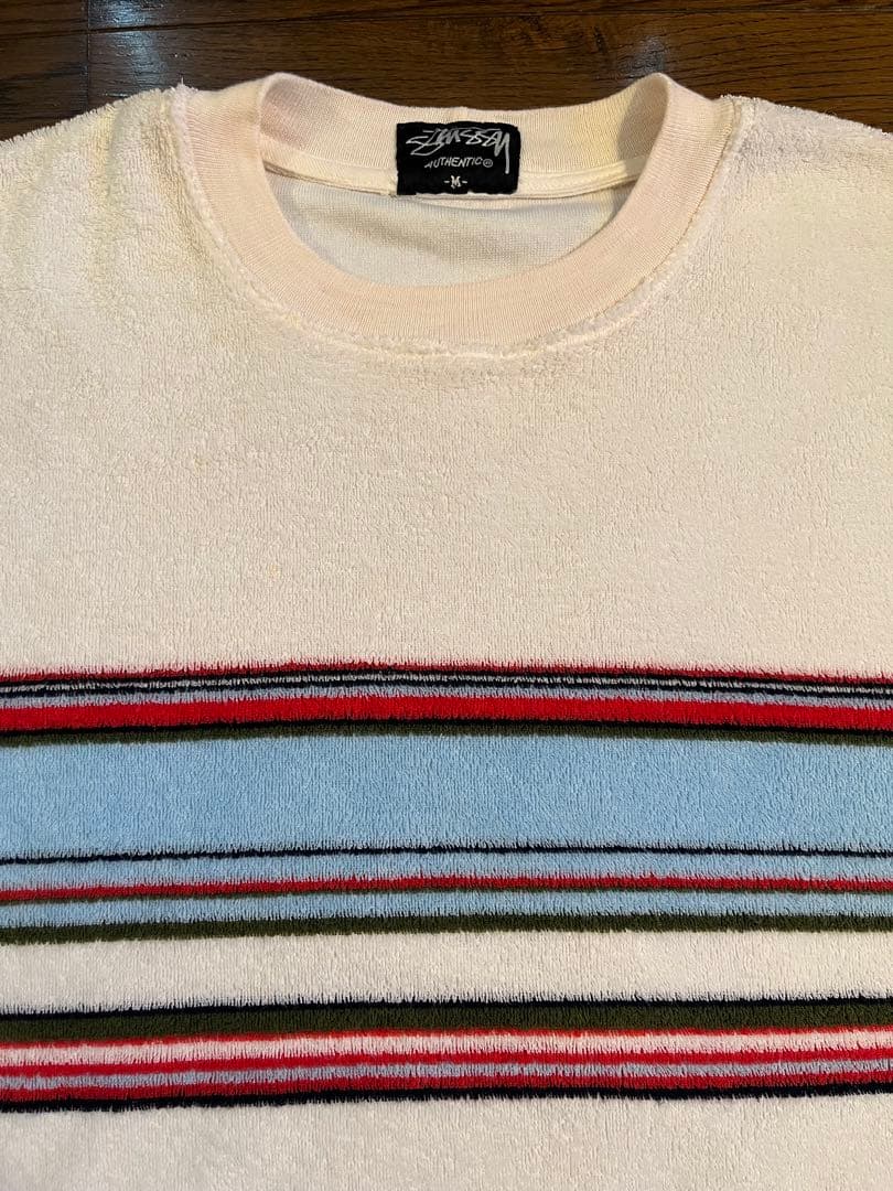 old stussy パイル地 Tシャツ　サイズM made in USA