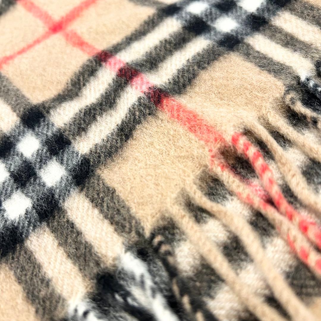 【定番】バーバリー カシミヤ100 チェック マフラー 英国製 Burberry