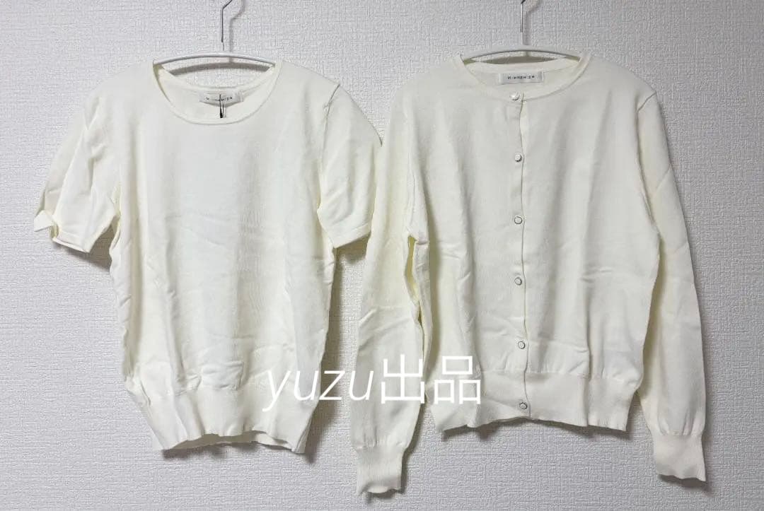 新品★M-premier★エムプルミエ★アンサンブル★ニット★カーディガン★白
